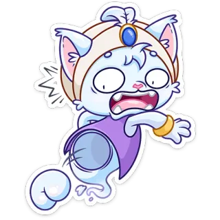 🙈 kucing, kartun, animasi, stiker, lucu, hantu, takut, ketakutan, berlari telegram sticker