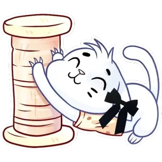 ☺ 猫, 爪とぎ, 子猫, かわいい, 漫画, ペット, 動物, 飼い猫 telegram sticker