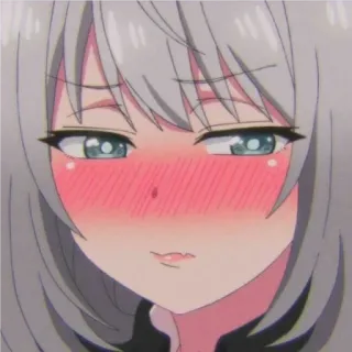 😳 アニメ, 女の子, 赤面, 可愛い, 恥ずかしい telegram sticker