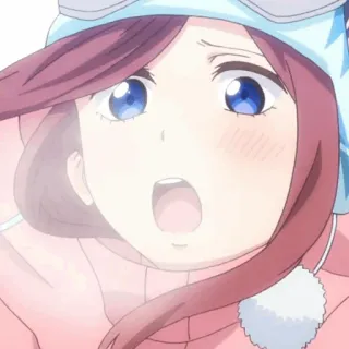 🐾 anime, cartone animato, ragazza, inverno, sorpresa telegram sticker