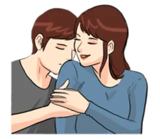 💏 情侣, 爱, 感情, 浪漫, 卡通 whatsapp sticker