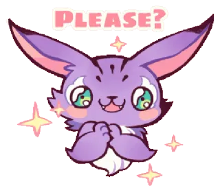 🙏 PLEASE? 귀여운, 동물, 간청, 사랑스러운, 요청, 애원 telegram sticker