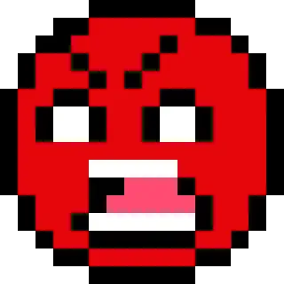 😡 marah, merah, pixel art, wajah, ekspresi telegram sticker