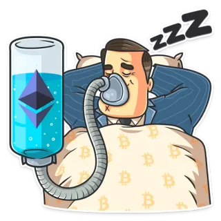 😴 ZZZ sueño, ethereum, cripto, bitcoin, dibujos animados telegram sticker