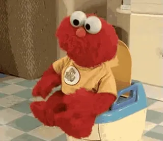 🚽 Elmo элмо, улица сезам, туалет, приучение к горшку, кукла, мультфильм telegram sticker