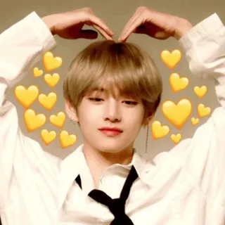 🍪 V K-pop, BTS, idol, heart, love, handsome, cute whatsapp sticker