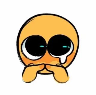 💋 이모지, 울음, 슬픔, 얼굴, 노란색, 감정 telegram sticker