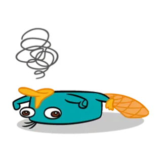 😞 Perry the Platypus Phineas and Ferb cartone animato, ornitorinco, agente, phineas e ferb, perry telegram sticker