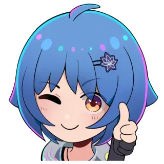👍 Anime, Dibujos animados, Lindo, Chica, Personaje, Ilustración, Chibi whatsapp sticker