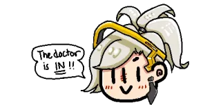 🚑 Mercy Overwatch The doctor is IN !! Мерси, Overwatch, доктор, видеоигра, мультфильм, стикер whatsapp sticker