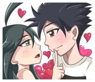 ☺️ love, cute, anime, couple, romance telegram sticker