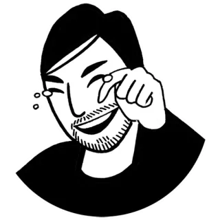 😂 uomo, piangere, lacrime, ridere, emozione, faccia, persona telegram sticker