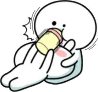 🍼 stick figure, baby, bottle, cute, pacifier, feeding telegram sticker