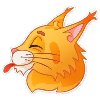 😋 gato, animal, língua, engraçado, desenho animado telegram sticker