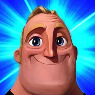😄 Mr. Incredible The Incredibles 미스터 인크레더블, 디즈니, 픽사, 인크레더블, 만화 캐릭터, 미소, 슈퍼히어로 telegram sticker