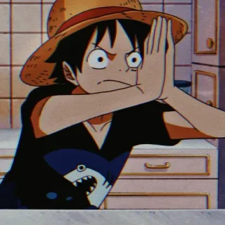 ✖️ Monkey D. Luffy One Piece Anime, Monkey D. Luffy, One Piece, Dibujos animados, Personaje whatsapp sticker