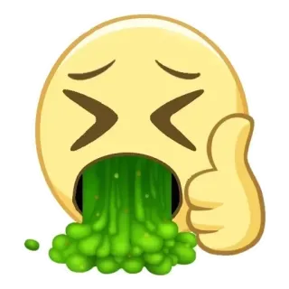 🤮 絵文字, 病気, 吐く, 嘔吐, 体調不良, いいね whatsapp sticker