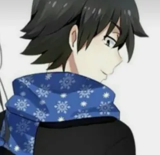 ⛓ Anime, Manga, Charakter, Schal, Blau, Winter whatsapp sticker
