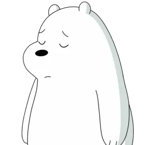 😢 Ice Bear We Bare Bears bear, cartoon, sad, animal telegram sticker
