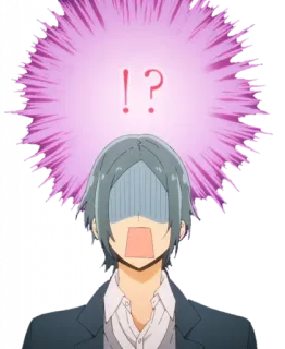 ⁉️ anime, confusão, pergunta, exclamação telegram sticker