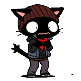 😧 gato, desenho animado, anime, medo, surpresa telegram sticker
