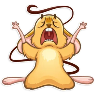 😩 Desenho animado, Roedor, Chorando, Emocional, Animal, Aflito, Grito, Triste whatsapp sticker