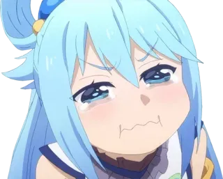 😭 Aqua Konosuba Anime, Llorando, Triste, Mujer, Pelo Azul, Dibujos Animados, Konosuba, Aqua whatsapp sticker