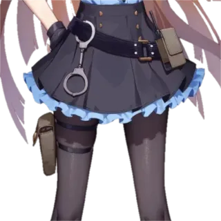 👙 anime, girl, uniform, police, skirt whatsapp sticker