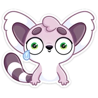 😢 lemur, zwierzę, kreskówka, słodki, smutny, płacz, naklejka telegram sticker