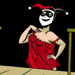 📎 Harley Quinn Harley Quinn, DC Comics, Cartoon, Bösewicht, Narr, Rot, Schwarz telegram sticker