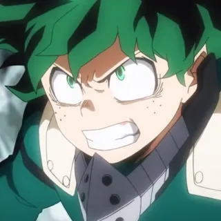 🥦 Izuku Midoriya My Hero Academia anime, character, hero, Izuku Midoriya, My Hero Academia, manga, angry, action telegram sticker