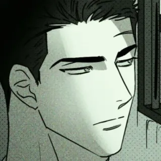 💚 hombre, retrato, serio, cara, monocromo telegram sticker