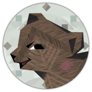 😶 bear, animal, wildlife, mammal, brown, cartoon telegram sticker