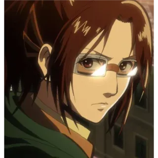 ⚡ Hange Zoe Attack on Titan Anime, Karakter, Wanita, Kacamata, Hange Zoe, Attack on Titan telegram sticker