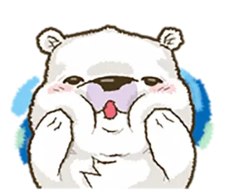 😂 gấu, động vật, dễ thương, vui vẻ, đáng yêu, hoạt hình, mềm mại, trắng whatsapp sticker