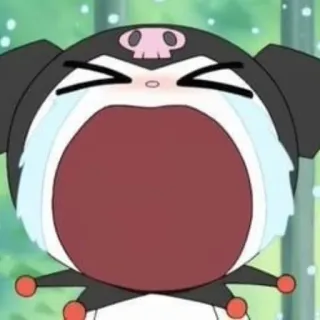 😭 Kuromi Kuromi, Sanrio, llorando, anime, personaje telegram sticker