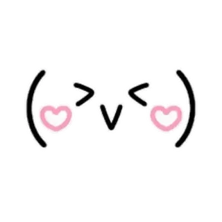 😂 emoticon, kaomoji, heart eyes, cute, sticker telegram sticker