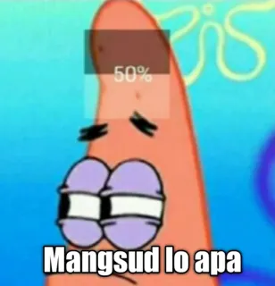 🤔 Patrick Star Spongebob Squarepants Mangsud lo apa Patrick Star, Spongebob, Cartoon, Meme, Indonesian telegram sticker