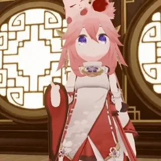 👀 Yae Miko Genshin Impact yae miko, genshin impact, anime, personnage de jeu vidéo, jeu vidéo telegram sticker