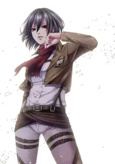 😎 Mikasa Ackerman Attack on Titan Mikasa Ackerman, Attack on Titan, Anime, Charakter, Militär, Mädchen telegram sticker