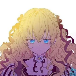 💫 chica anime, pelo rubio, ojos azules, dibujo animado, linda telegram sticker