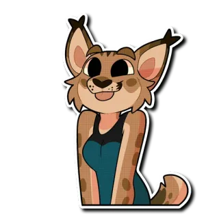😛 Фурри, Животное, Кот, Милый, Мультфильм, Антропоморфный telegram sticker