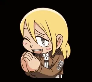 โบ๏ธ Historia Reiss Attack on Titan anime, attack on titan, chibi, character, sticker, historia reiss telegram sticker