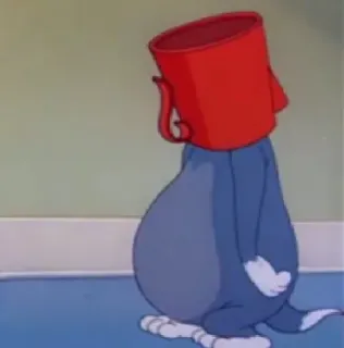 😐 Tom Cat Tom and Jerry cartone animato, gatto, umorismo, divertente, animazione, tazza rossa, disagio telegram sticker