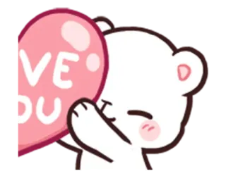 💗 LOVE YOU schattig, beer, liefde, hart, romantisch, groet whatsapp sticker