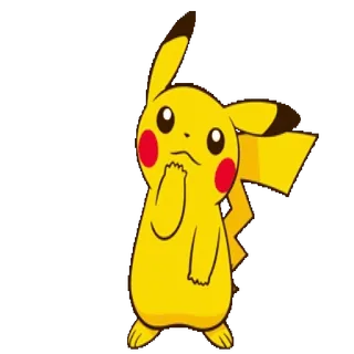 🤔 Pikachu pikachu, pokemon, cartoon, animal, yellow, cute telegram sticker