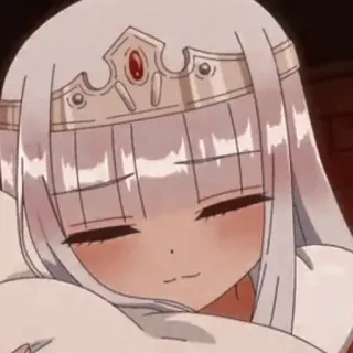 ❤️ anime, girl, cute, sleeping, crown telegram sticker