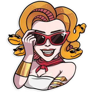 😎 Medusa Medusa, Mythologie, Griechische Mythologie, Monster, Sonnenbrille telegram sticker