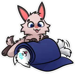 😝 schattig, dier, hoed, cartoon, kat, huisdier telegram sticker