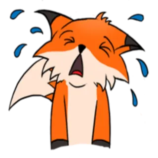 😭 キツネ, 泣く, 悲しい, 漫画, 絵文字 telegram sticker